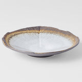 Darrahopens Home & Garden > Kitchenware > Oven Mitts & Pot Holders Bowl Shallow Leaf Shaped 25cm Akane Grey Glaze