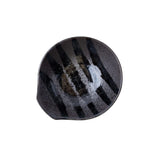 Darrahopens Home & Garden > Kitchenware > Oven Mitts & Pot Holders Bowl with Handle 13cm Black Stripes On Gunmetal Glaze