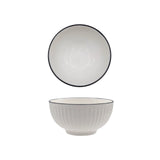 Darrahopens Home & Garden > Kitchenware > Oven Mitts & Pot Holders bulk 24 Sorrento Porcelain Embossed Rice Bowl w Black Rim 4.5" 11cm