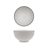 Darrahopens Home & Garden > Kitchenware > Oven Mitts & Pot Holders bulk 24 Sorrento Porcelain Embossed Rice Bowl w Black Rim 5" 12cm