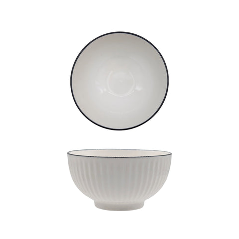 Darrahopens Home & Garden > Kitchenware > Oven Mitts & Pot Holders bulk 24 Sorrento Porcelain Embossed Rice Bowl w Black Rim 5" 12cm