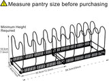 Darrahopens Home & Garden > Kitchenware > Oven Mitts & Pot Holders CARLA HOME Expandable Pot and Pan Organizer Rack for Cabinet with 10 Adjustable Dividers, Lid & Cookware Holder for Kitchen Pantry or Countertop Storage