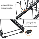 Darrahopens Home & Garden > Kitchenware > Oven Mitts & Pot Holders CARLA HOME Expandable Pot and Pan Organizer Rack for Cabinet with 10 Adjustable Dividers, Lid & Cookware Holder for Kitchen Pantry or Countertop Storage