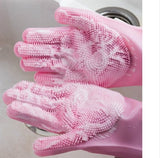 Darrahopens Home & Garden > Kitchenware > Oven Mitts & Pot Holders Dishwashing gloves - silicone gloves - gloves - dishwashing - kitchen gloves - rubber dishwashing gloves - dishwashing gloves - frost-resistant gloves - pink