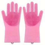Darrahopens Home & Garden > Kitchenware > Oven Mitts & Pot Holders Dishwashing gloves - silicone gloves - gloves - dishwashing - kitchen gloves - rubber dishwashing gloves - dishwashing gloves - frost-resistant gloves - pink