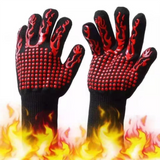 Darrahopens Home & Garden > Kitchenware > Oven Mitts & Pot Holders One Pair Red Extreme Heat Resistant BBQ Gloves (800°C/1472°F) - Non-Slip Silicone Coated Fireproof Mitts for Smoker, Oven & Industrial Use