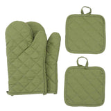 Darrahopens Home & Garden > Kitchenware > Oven Mitts & Pot Holders Oven Mitts and Pot Holders 4 pcs Set,High Heat Resistant 500 Degree Extra Thicken Long Kitchen Cotton Oven Glove for Cooking (11.8 Inch,Green)
