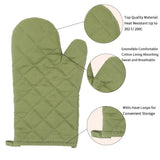 Darrahopens Home & Garden > Kitchenware > Oven Mitts & Pot Holders Oven Mitts and Pot Holders 4 pcs Set,High Heat Resistant 500 Degree Extra Thicken Long Kitchen Cotton Oven Glove for Cooking (11.8 Inch,Green)