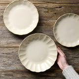 Darrahopens Home & Garden > Kitchenware > Oven Mitts & Pot Holders Plate High Rim 21.8cm Ivory Rinka Glaze