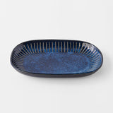 Darrahopens Home & Garden > Kitchenware > Oven Mitts & Pot Holders Plate Oval 19cm Ridged Indigo Glaze