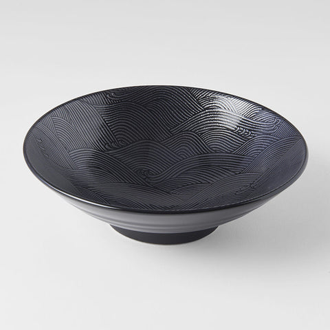 Darrahopens Home & Garden > Kitchenware > Oven Mitts & Pot Holders Ramen Bowl 24.5cm Black Wave Glaze