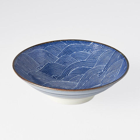 Darrahopens Home & Garden > Kitchenware > Oven Mitts & Pot Holders Ramen Bowl 24.5cm Traditional Wave Design