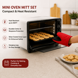 Darrahopens Home & Garden > Kitchenware > Oven Mitts & Pot Holders Red Heat Resistant Oven Mitts Set of 2 - Neoprene Cotton Insulated Kitchen Gloves, 500F Heat Protection, Non Slip Silicone Grip for Baking, Cooking, Microwave and Oven Use