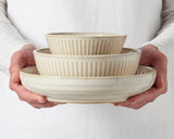 Darrahopens Home & Garden > Kitchenware > Oven Mitts & Pot Holders Rice Bowl 12cm Ridged Alabaster Glaze
