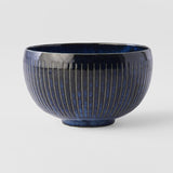 Darrahopens Home & Garden > Kitchenware > Oven Mitts & Pot Holders Rice Bowl 13.3cm Ridged Indigo Blue Glaze