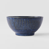 Darrahopens Home & Garden > Kitchenware > Oven Mitts & Pot Holders Rice Bowl 13.3cm Ridged Indigo Glaze