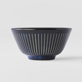 Darrahopens Home & Garden > Kitchenware > Oven Mitts & Pot Holders Rice Bowl Fluted 12cm Ridged Indigo Blue Glaze