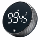 Darrahopens Home & Garden > Kitchenware > Oven Mitts & Pot Holders Rotating Magnetic Digital Timer, LCD Display Kitchen Timer with 3 Volume Levels, for Cooking, Studying, and Office Use—Black