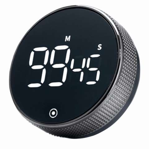 Darrahopens Home & Garden > Kitchenware > Oven Mitts & Pot Holders Rotating Magnetic Digital Timer, LCD Display Kitchen Timer with 3 Volume Levels, for Cooking, Studying, and Office Use—Black