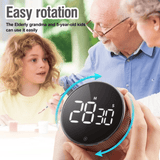 Darrahopens Home & Garden > Kitchenware > Oven Mitts & Pot Holders Rotating Magnetic Digital Timer, LCD Display Kitchen Timer with 3 Volume Levels, for Cooking, Studying, and Office Use—Silver