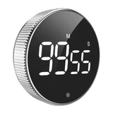 Darrahopens Home & Garden > Kitchenware > Oven Mitts & Pot Holders Rotating Magnetic Digital Timer, LCD Display Kitchen Timer with 3 Volume Levels, for Cooking, Studying, and Office Use—Silver