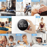 Darrahopens Home & Garden > Kitchenware > Oven Mitts & Pot Holders Rotating Magnetic Digital Timer, LCD Display Kitchen Timer with 3 Volume Levels, for Cooking, Studying, and Office Use—Silver