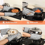 Darrahopens Home & Garden > Kitchenware > Oven Mitts & Pot Holders Set of 6 - Oven Mitts and Heat Resistant Mat - Microwave Gloves and Heat Resistant Oven Mat - Cooking Specific