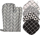 Darrahopens Home & Garden > Kitchenware > Oven Mitts & Pot Holders Set of 6 - Oven Mitts and Heat Resistant Mat - Microwave Gloves and Heat Resistant Oven Mat - Cooking Specific