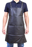 Darrahopens Home & Garden > Kitchenware Pierre Cardin Professional Leather Apron Butcher Woodwork Hairdressing Barber Chef - Black