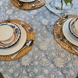 Darrahopens Home & Garden > Kitchenware Rectangle Tablecloth Table Cover Flower Pattern Dining Table Cloth - Hamptons Blue