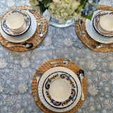 Darrahopens Home & Garden > Kitchenware Rectangle Tablecloth Table Cover Flower Pattern Dining Table Cloth - Hamptons Blue