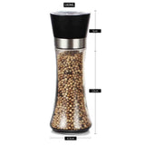 Darrahopens Home & Garden > Kitchenware > Salt & Pepper Shakers 180 ml Glass Salt and Pepper Grinder, 18 cm Manual Mill with Adjustable Ceramic Core