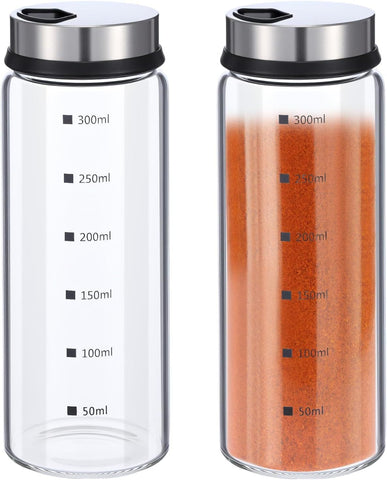 Darrahopens Home & Garden > Kitchenware > Salt & Pepper Shakers 2 Pack Large Salt and Pepper Shakers, Glass Salt and Pepper Shakers with Adjustable Pour Holes, Salt and Pepper Dispensers with Stainless Steel In Australia - Darrahopens