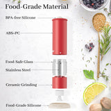 Darrahopens Home & Garden > Kitchenware > Salt & Pepper Shakers High-Performance USB-C Electric Pepper & Salt Grinder Set – Adjustable Coarseness, One-Touch Operation – Ceramic Grinding, Washable, Fast Charging – Kitchen Essential (Red & White)