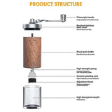 Darrahopens Home & Garden > Kitchenware > Salt & Pepper Shakers Manual Coffee Grinder - Burr Hand Mill, Portable Grinder for Travel and Camping