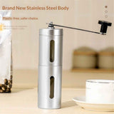 Darrahopens Home & Garden > Kitchenware > Salt & Pepper Shakers Manual Coffee Grinder - From Extra Course to Ultra Fine Grind, High Grade Conical Ceramic Burr Mill, Brushed Stainless Steel