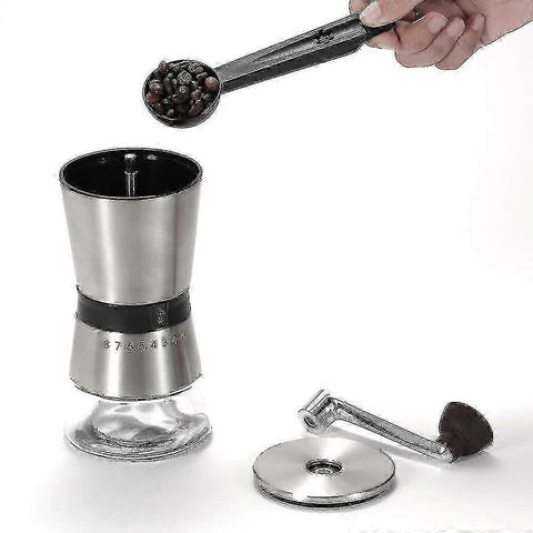 Darrahopens Home & Garden > Kitchenware > Salt & Pepper Shakers Manual Coffee Grinder - Stainless Steel Hand Mill for Coarse Coffee Grinding