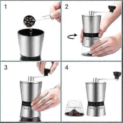 Darrahopens Home & Garden > Kitchenware > Salt & Pepper Shakers Manual Coffee Grinder - Stainless Steel Hand Mill for Coarse Coffee Grinding