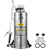 Darrahopens Home & Garden > Kitchenware > Salt & Pepper Shakers VEVOR 3.5Gal Stainless Steel Sprayer,l Set with 20" Wand& Handle& 3FT Reinforced Hose, Hand Pump Sprayer with Pressure Gauge&Safety Valve, Adjustable Nozzle Suitable for Gardening& Sanitizing