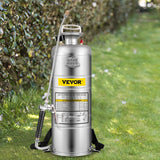 Darrahopens Home & Garden > Kitchenware > Salt & Pepper Shakers VEVOR 3.5Gal Stainless Steel Sprayer,l Set with 20" Wand& Handle& 3FT Reinforced Hose, Hand Pump Sprayer with Pressure Gauge&Safety Valve, Adjustable Nozzle Suitable for Gardening& Sanitizing