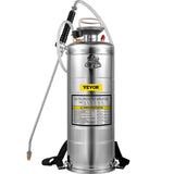 Darrahopens Home & Garden > Kitchenware > Salt & Pepper Shakers VEVOR 3.5Gal Stainless Steel Sprayer,l Set with 20" Wand& Handle& 3FT Reinforced Hose, Hand Pump Sprayer with Pressure Gauge&Safety Valve, Adjustable Nozzle Suitable for Gardening& Sanitizing
