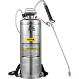 Darrahopens Home & Garden > Kitchenware > Salt & Pepper Shakers VEVOR 3.5Gal Stainless Steel Sprayer,l Set with 20" Wand& Handle& 3FT Reinforced Hose, Hand Pump Sprayer with Pressure Gauge&Safety Valve, Adjustable Nozzle Suitable for Gardening& Sanitizing