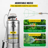 Darrahopens Home & Garden > Kitchenware > Salt & Pepper Shakers VEVOR 3.5Gal Stainless Steel Sprayer,l Set with 20" Wand& Handle& 3FT Reinforced Hose, Hand Pump Sprayer with Pressure Gauge&Safety Valve, Adjustable Nozzle Suitable for Gardening& Sanitizing