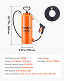 Darrahopens Home & Garden > Kitchenware > Salt & Pepper Shakers VEVOR Industrial Concrete Sprayer, 14L Stainless Steel Sprayer, Heavy Duty Tri-Poxy Pump Sprayers, 52cm Wand with Ergonomic Gun Handle, 1.2m & 3m Hoses, 2 Brass Nozzles for Construction, Garden