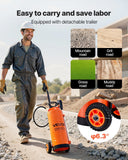 Darrahopens Home & Garden > Kitchenware > Salt & Pepper Shakers VEVOR Industrial Concrete Sprayer with Wheeled Cart, 14L Stainless Steel Sprayer, Heavy Duty Tri-Poxy Pump Sprayers, 52cm Wand, 1.2m & 3m Hoses, 2 Brass Nozzles for Construction, Lawn & Garden