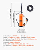 Darrahopens Home & Garden > Kitchenware > Salt & Pepper Shakers VEVOR Industrial Concrete Sprayer with Wheeled Cart, 14L Stainless Steel Sprayer, Heavy Duty Tri-Poxy Pump Sprayers, 52cm Wand, 1.2m & 3m Hoses, 2 Brass Nozzles for Construction, Lawn & Garden