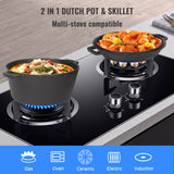 Darrahopens Home & Garden > Kitchenware > Skillets & Frying Pans 26cm 2-in-1 Cast Iron Dutch Oven & Skillet Set �C Pre-Seasoned Dual-Use Pot with Lid Fry Pan, Durable & Versatile Cookware