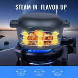 Darrahopens Home & Garden > Kitchenware > Skillets & Frying Pans 26cm 2-in-1 Cast Iron Dutch Oven & Skillet Set �C Pre-Seasoned Dual-Use Pot with Lid Fry Pan, Durable & Versatile Cookware