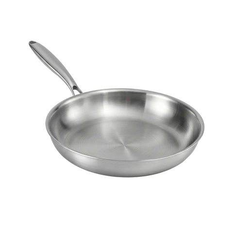 Darrahopens Home & Garden > Kitchenware > Skillets & Frying Pans 5-Star Chef 30cm Stainless Steel Frying Pan Uncoated Frypan with Tri-Ply Body Silver