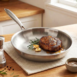 Darrahopens Home & Garden > Kitchenware > Skillets & Frying Pans 5-Star Chef 30cm Stainless Steel Frying Pan Uncoated Frypan with Tri-Ply Body Silver
